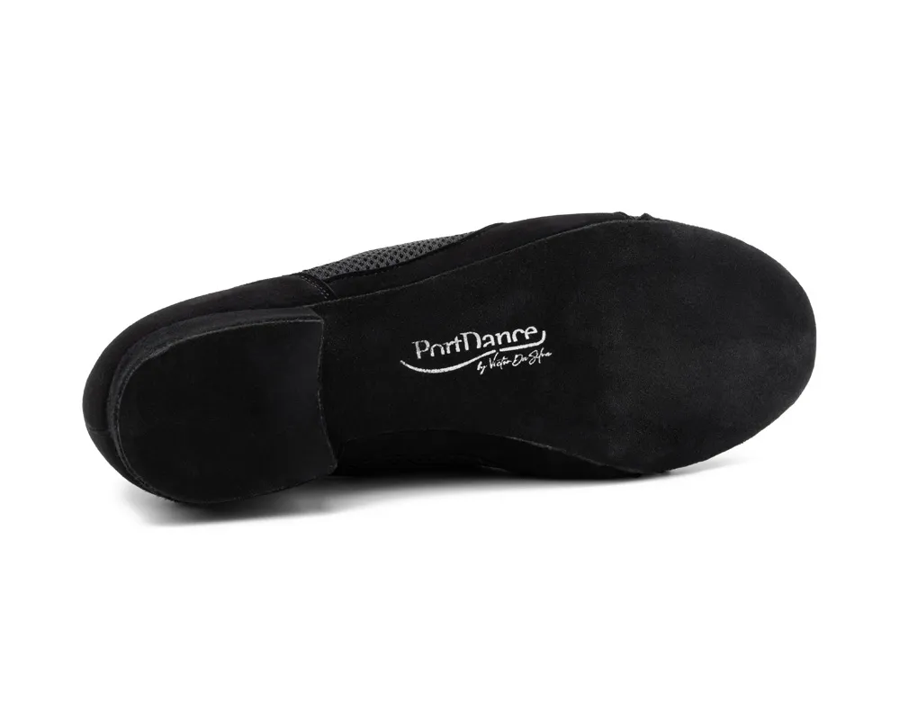 Portdance PD Victor Da Silva-Chaussure de Danse Talon 3/4"Semelle Suède Noir Nubuck/Mesh