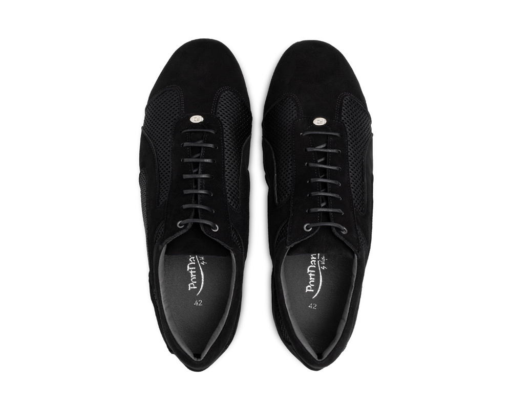Portdance PD Victor Da Silva-Chaussure de Danse Talon 3/4"Semelle Suède Noir Nubuck/Mesh