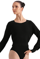 Bloch Z30042-Chandail Court en Maille Torsadée Delilah à Encolure Bateau