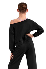 Mirella M30022C-Sweatshirt à Épaules Dénudées NOIR