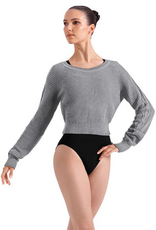 Bloch Z30042-Chandail Court en Maille Torsadée Delilah à Encolure Bateau