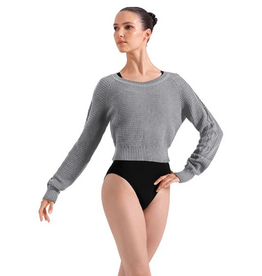 Bloch Z30042-Chandail Court en Maille Torsadée Delilah à Encolure Bateau