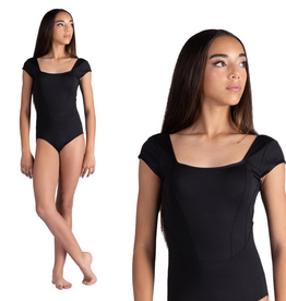 Danshuz 26107A-Anyah Leotard Corset et Encolure Carrée-NOIR