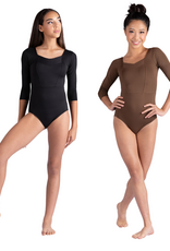 Danshuz 26128A-Simoine Leotard Plissé à Manches 3/4