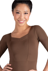 Danshuz 26128A-Simoine Leotard Plissé à Manches 3/4