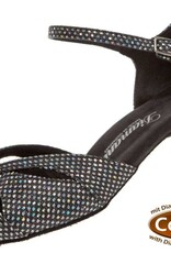 Diamant 144-011-183-Ballroom Shoes 1.5" Suede Sole-BLACK/SILVER HOLOGRAM