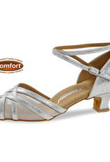 Diamant 035-012-462-Ballroom Shoes 1.5''Width Wide Suede Sole-SUEDE SILVER