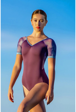 AK Dancewear CHLOE-Short Sleeve Leotard in Allure · Sunset