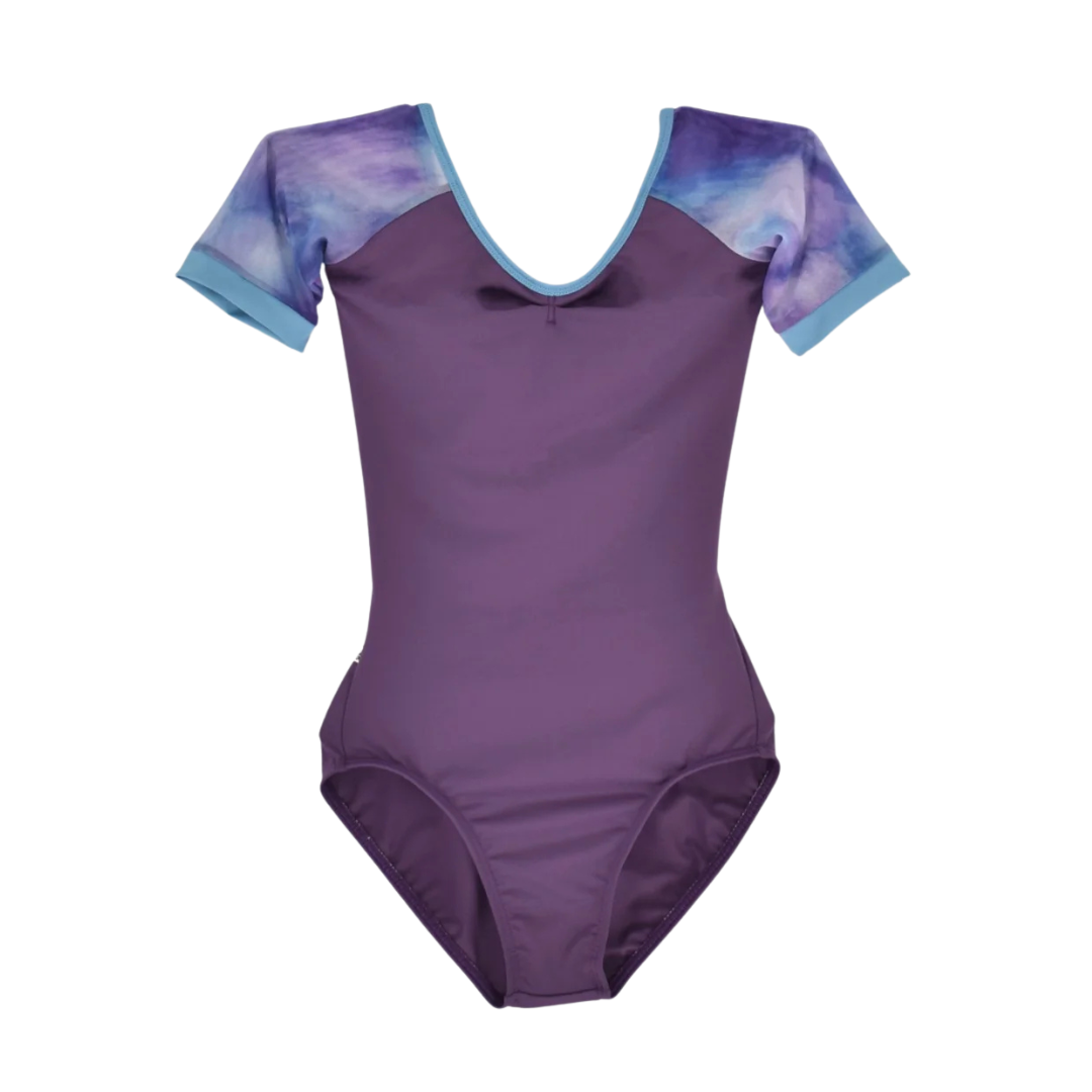 AK Dancewear CHLOE- Leotard Manches Courtes Allure-Coucher Soleil