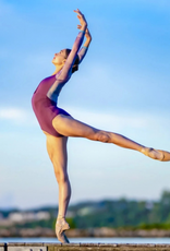 AK Dancewear CELIA-Leotard avec Manches Allure-Coucher Soleil