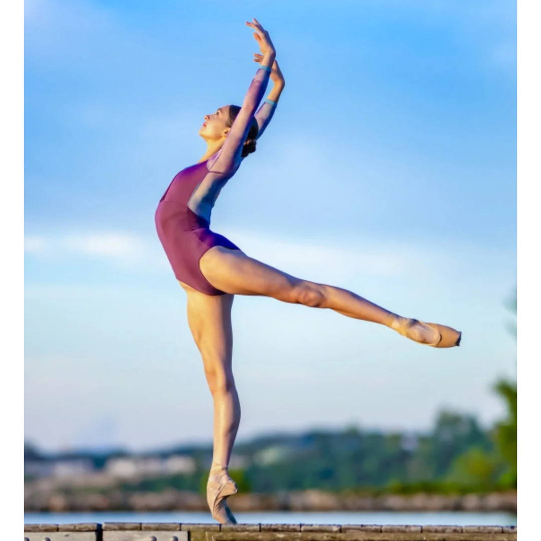 AK Dancewear CELIA-Sleeve Leotard in Allure · Sunset