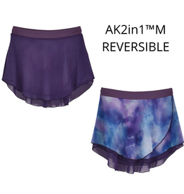 AK Dancewear AYLA-LuxMesh™ Jupe Réversible à Enfiler · Coucher Soleil