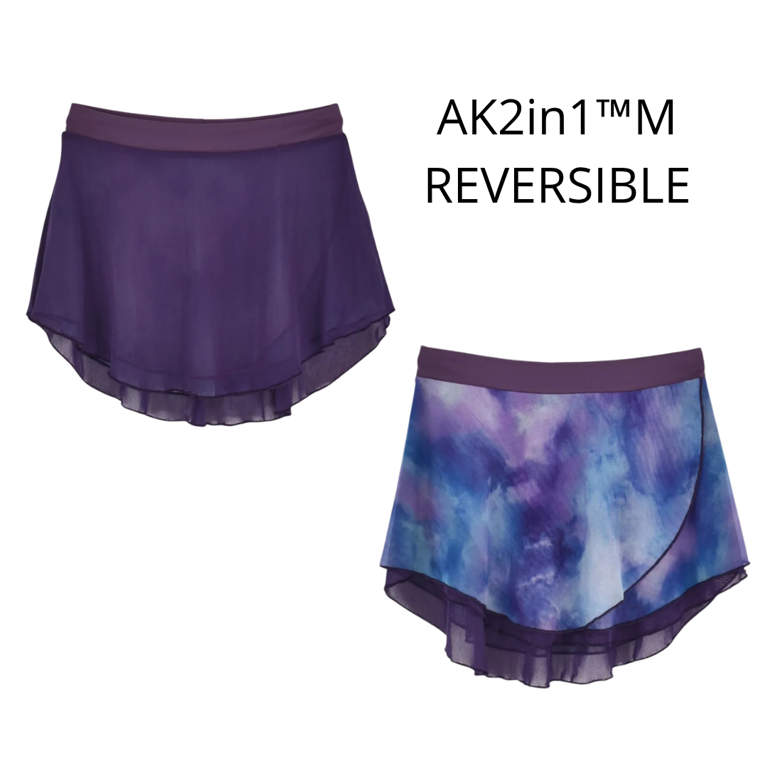 AK Dancewear AYLA-LuxMesh™ AK2in1 Pull-On Skirt in Allure · Sunset