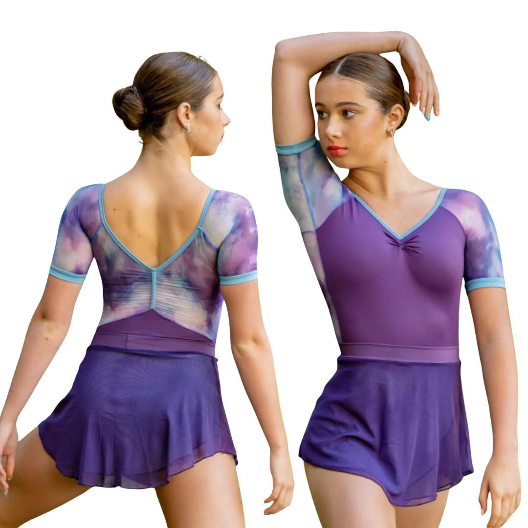 AK Dancewear AYLA-LuxMesh™ AK2in1 Pull-On Skirt in Allure · Sunset