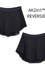 AK Dancewear AYLA-AK2in1 Reversible Skirt Pull-on in HANA Lace · Black