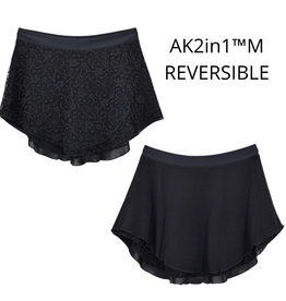 AK Dancewear AYLA-AK2in1 Reversible Skirt Pull-on in HANA Lace · Black