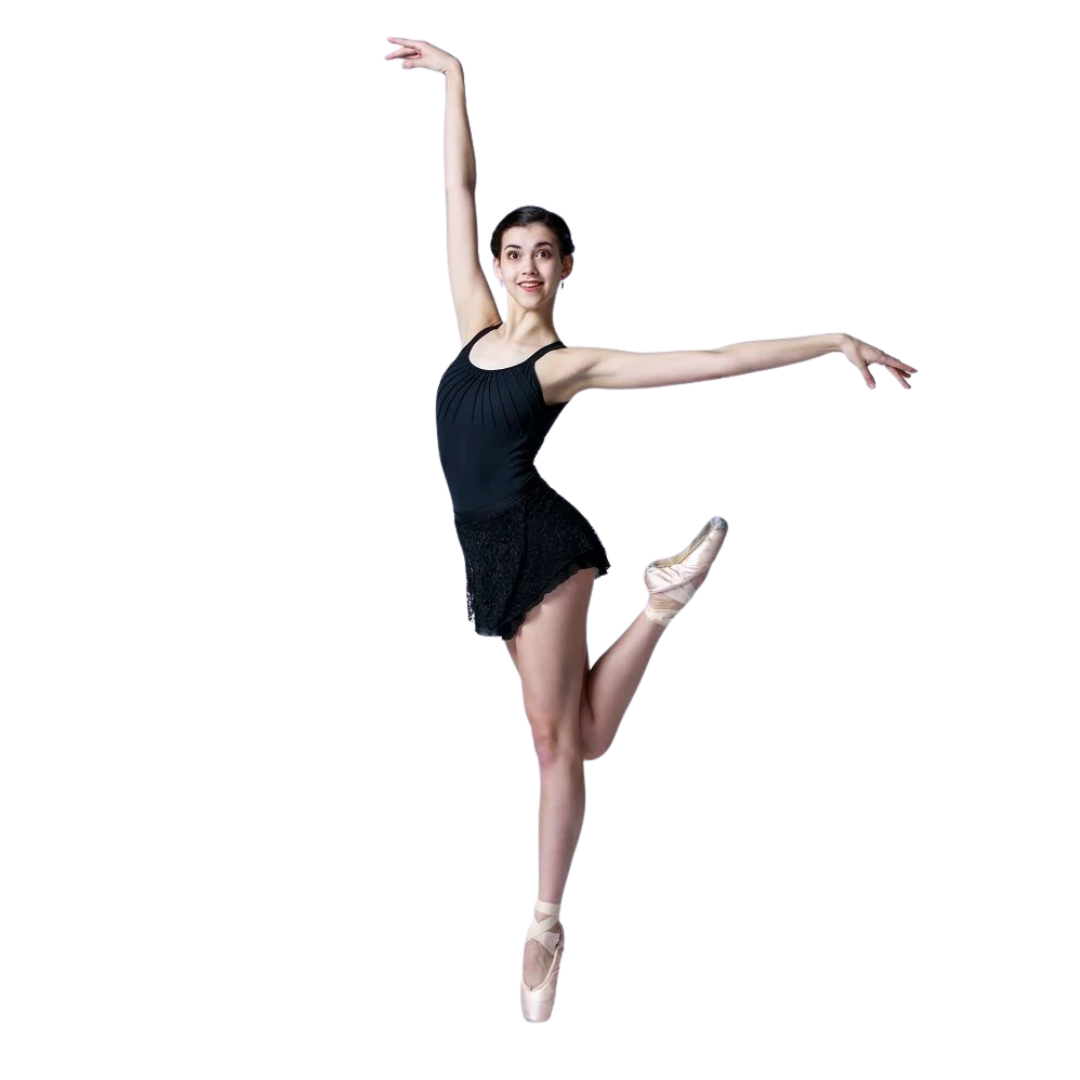 AK Dancewear AYLA-AK2in1 Reversible Skirt Pull-on in HANA Lace · Black