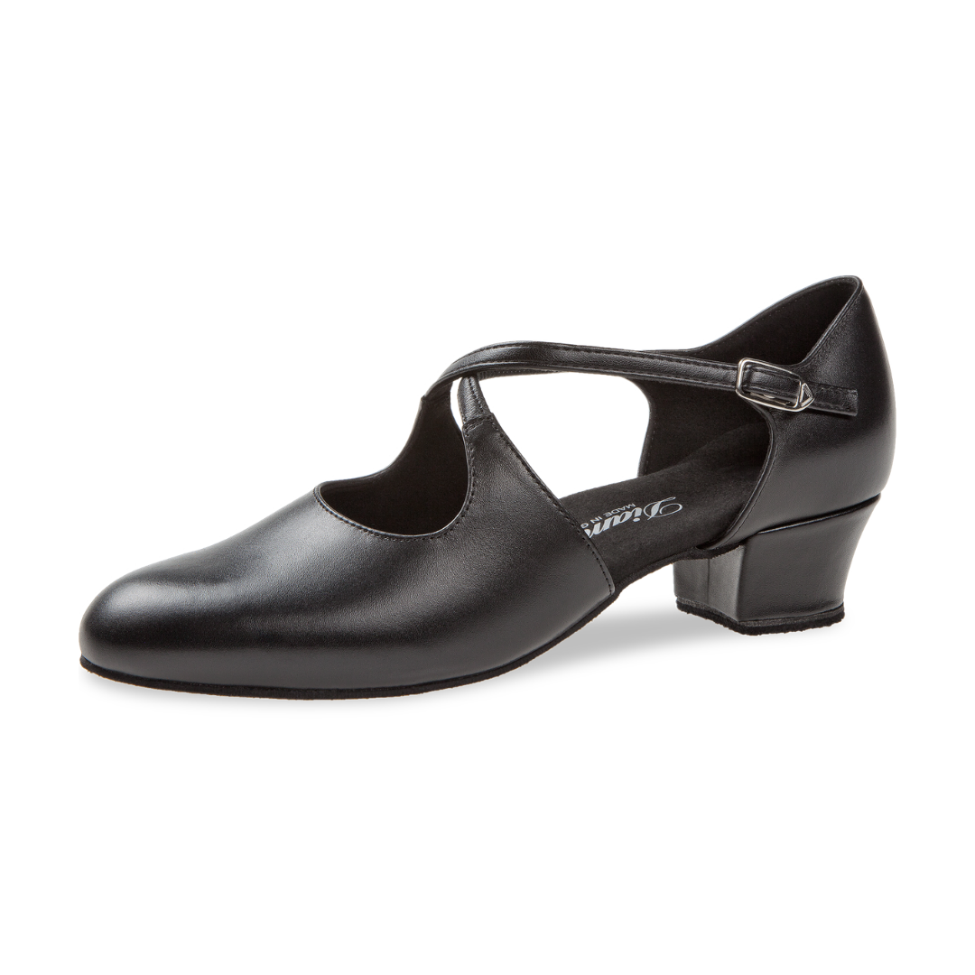 Diamant 052-102-034-Ballroom Shoe Suede Sole 1.5" Leather-BLACK