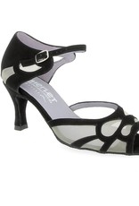 Merlet SAMUEL-1404-001-Ballroom Shoes 2.5" Suede Sole Velvet Leather-BLACK