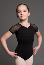 MotionWear 2911-Gathered Wrap Front Cap Sleeve Leotard