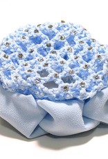 FH2 AZ0033-1-Jeweled Bun Cover With Clip-Blue