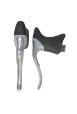 Shimano Shimano Sora BL-R400K Drop Bar Brake Levers, Silver w/ Black Hoods, includes cables and housing
