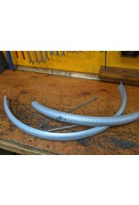 Hammered Aluminum Fender Set Fits 700c 28-38c Tires Silver
