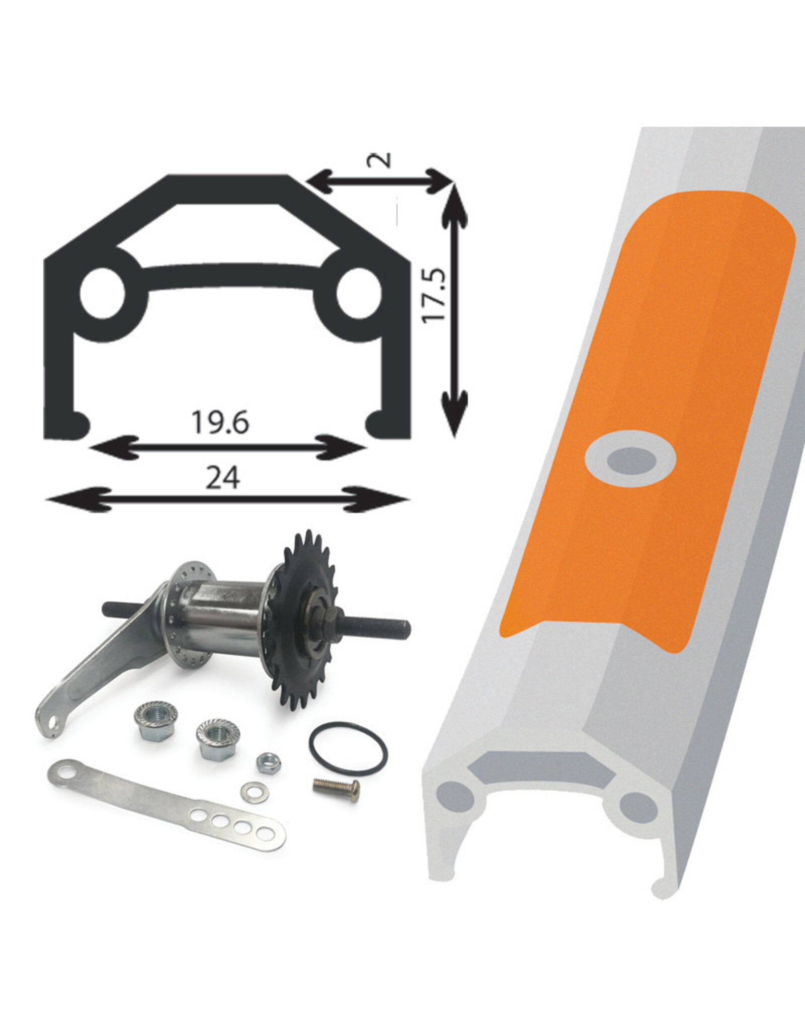 Damco D'Amour Alloy 26" Wheel Coaster Brake Nutted