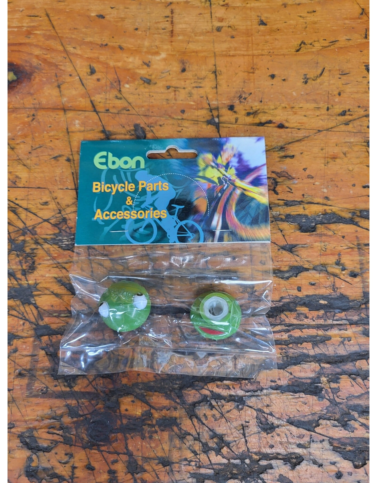 Green Frog Schrader Valve Caps Pair