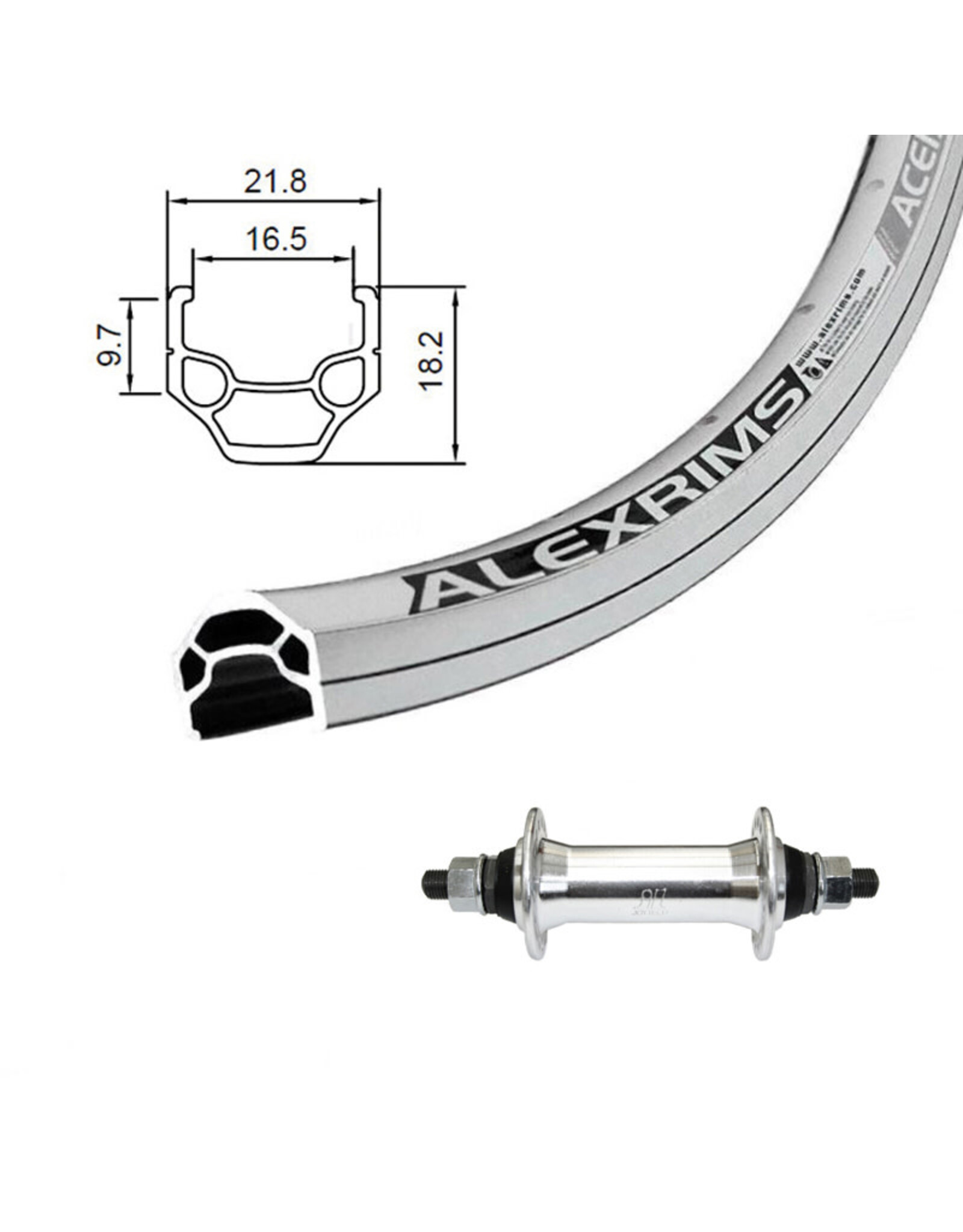 Damco Damco 700c Front Wheel Alex DC19 Joytech Front Nutted Silver