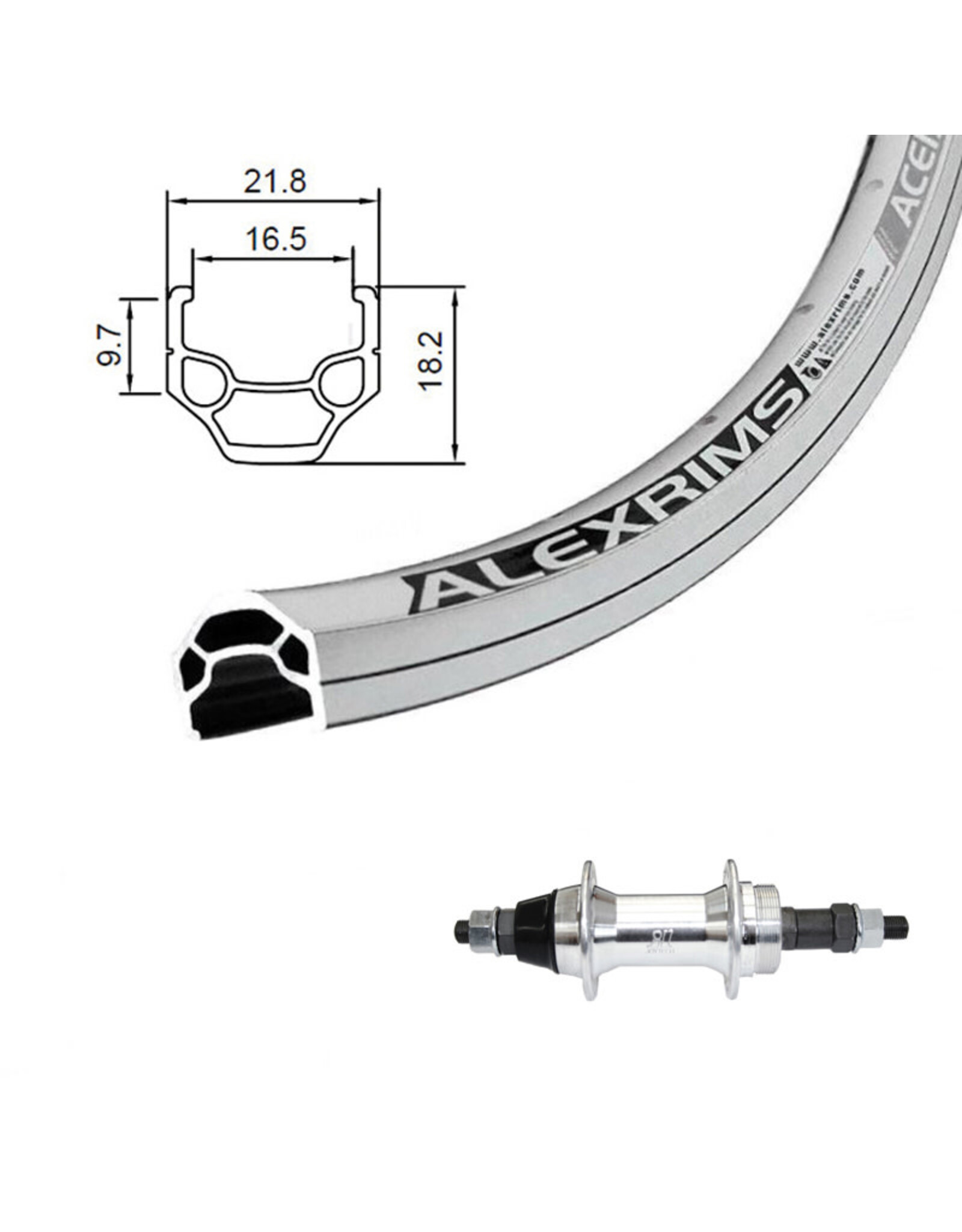 Damco Damco 700c Rear Wheel Alex DC19 Joytech Freewheel Rear Nutted Silver