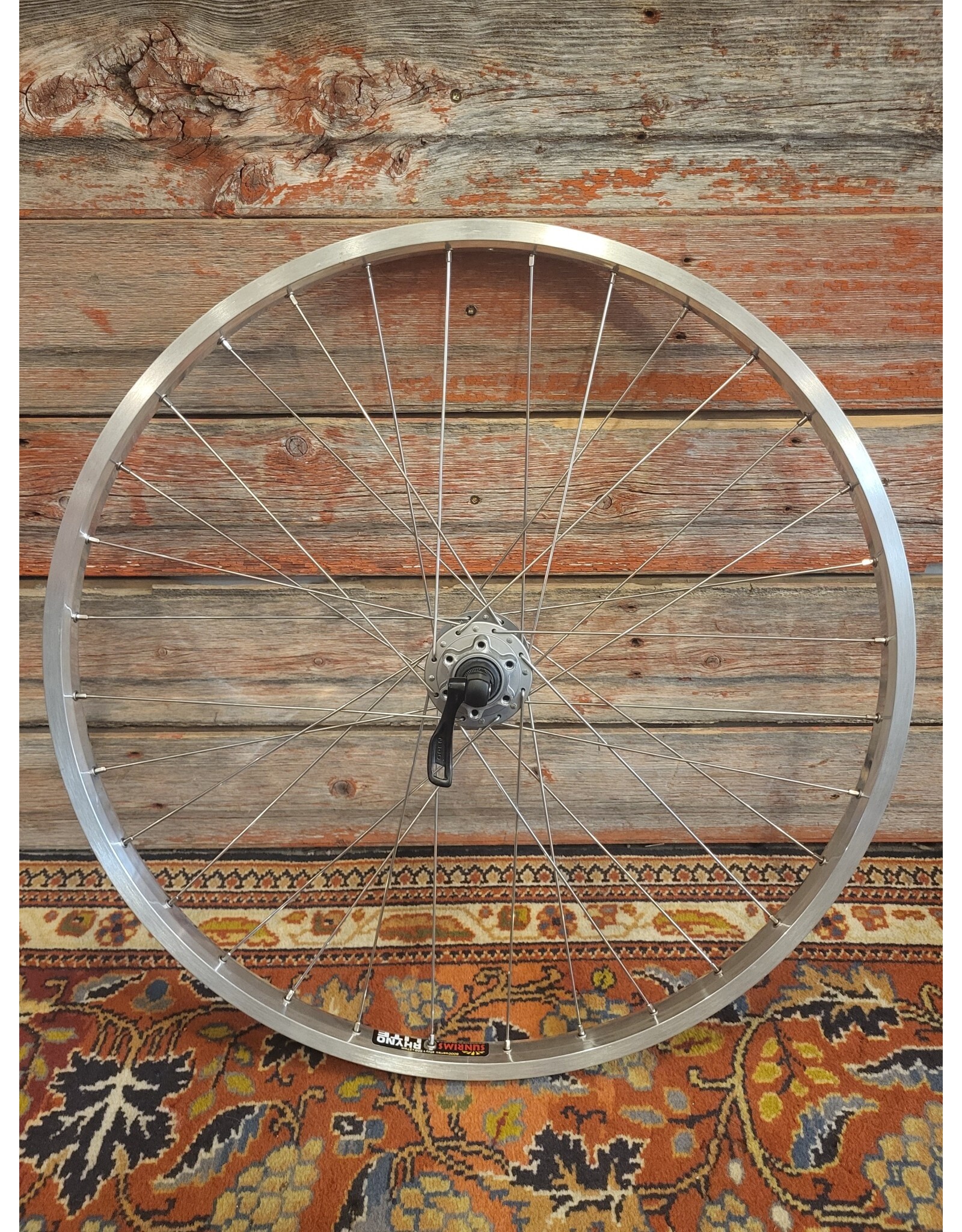 Natural Cycleworks Handbuilt Wheel 26" - Rhyno Lite Polished - Shimano Deore Front - Silver Straight Gauge Spokes
