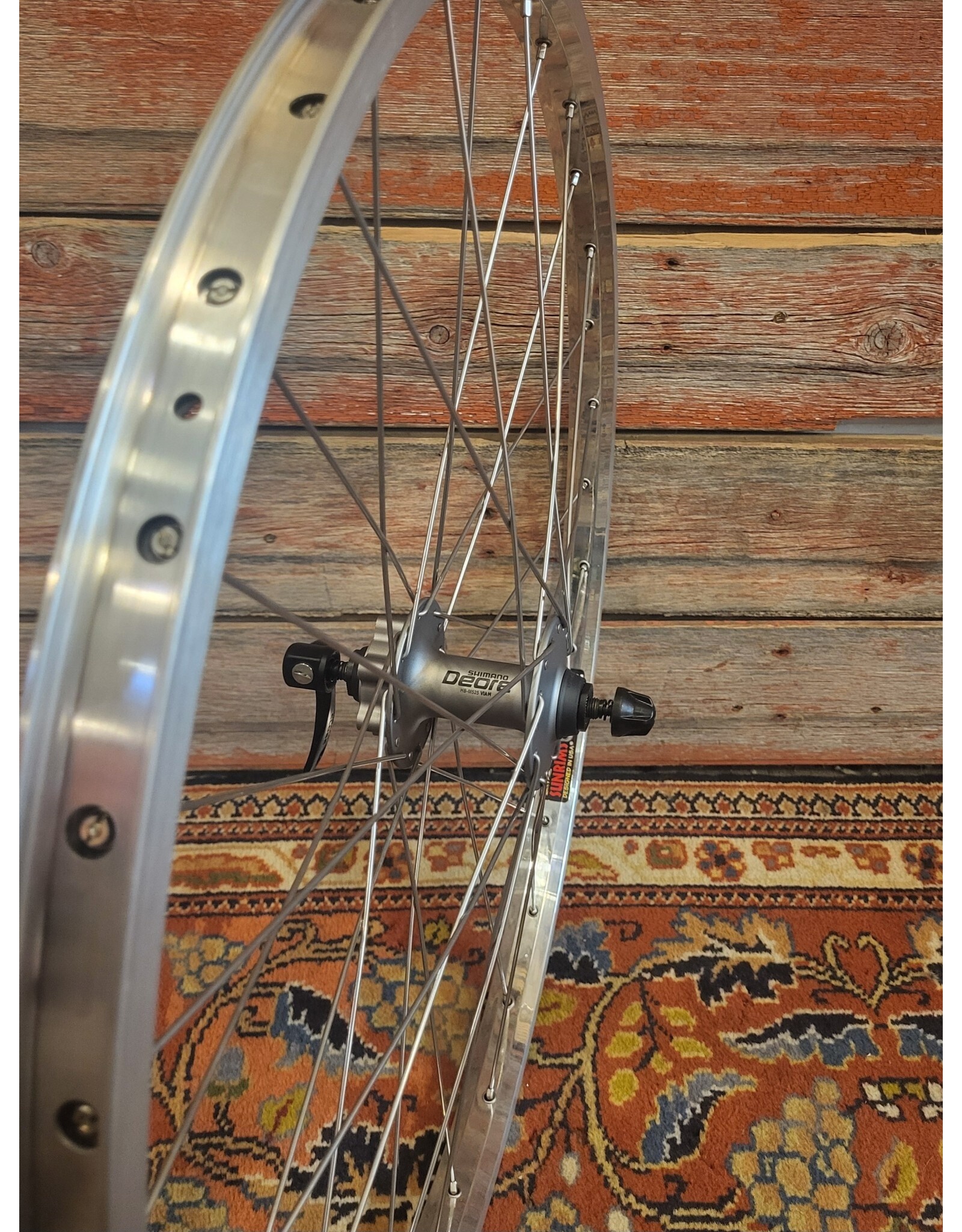 Natural Cycleworks Handbuilt Wheel 26" - Rhyno Lite Polished - Shimano Deore Front - Silver Straight Gauge Spokes
