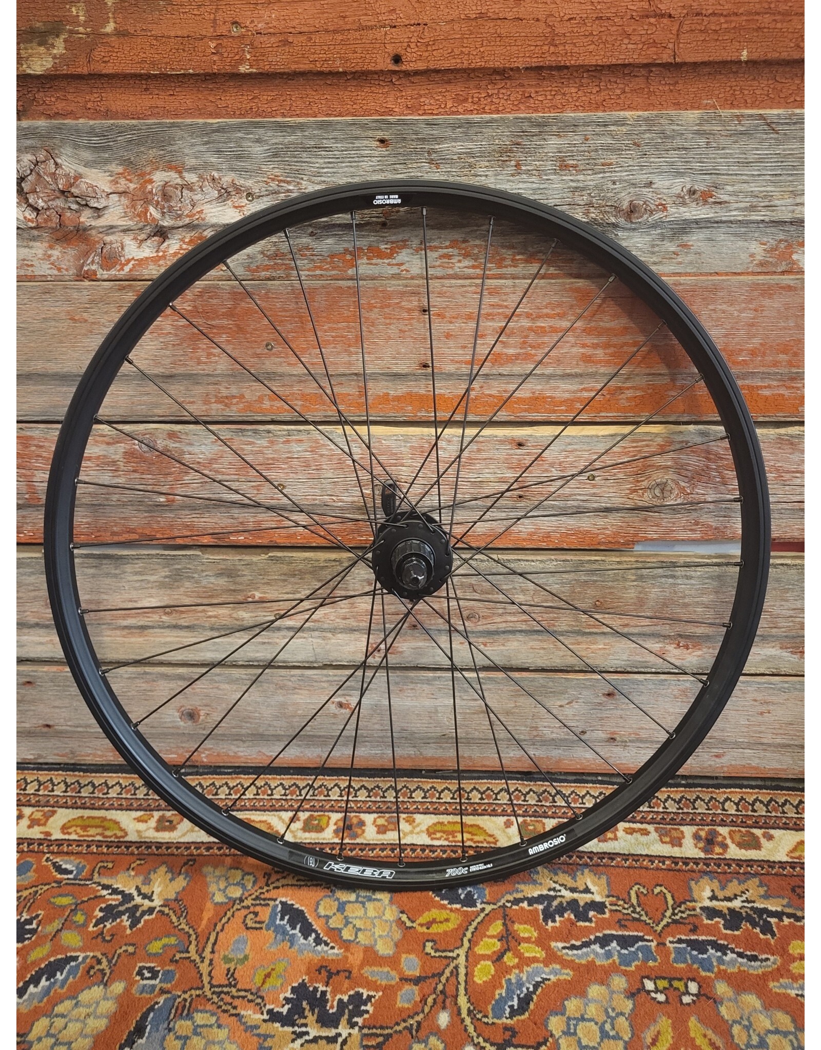 Natural Cycleworks Handbuilt Wheel 700c - Ambrosio Keba Disc- Deore M525A Rear Black - Straight Gauge Spokes Black