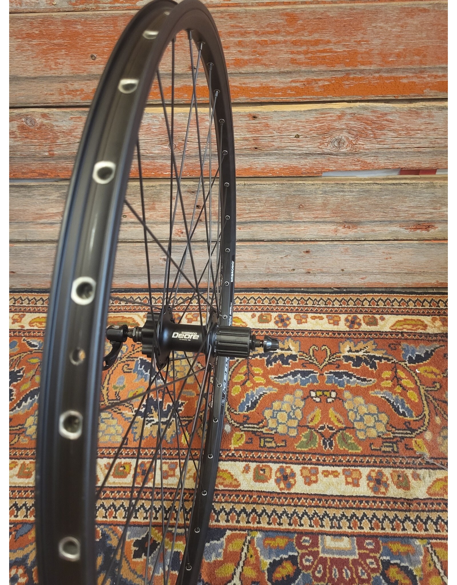 Natural Cycleworks Handbuilt Wheel 700c - Ambrosio Keba Disc- Deore M525A Rear Black - Straight Gauge Spokes Black