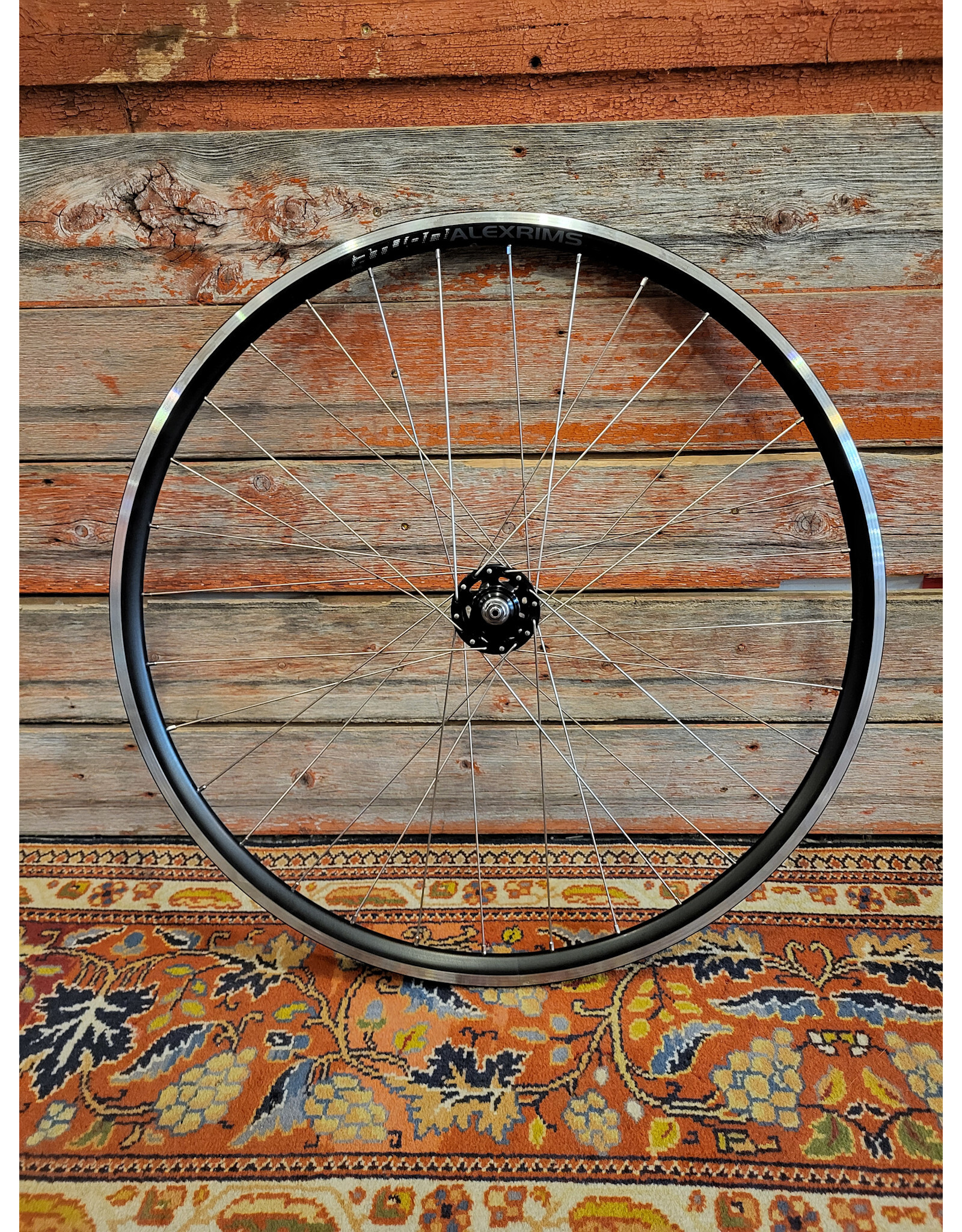 Natural Cycleworks Handbuilt Wheel 700c - Alex AT490 Black - Evo Track Front - Silver Double Butted Spokes