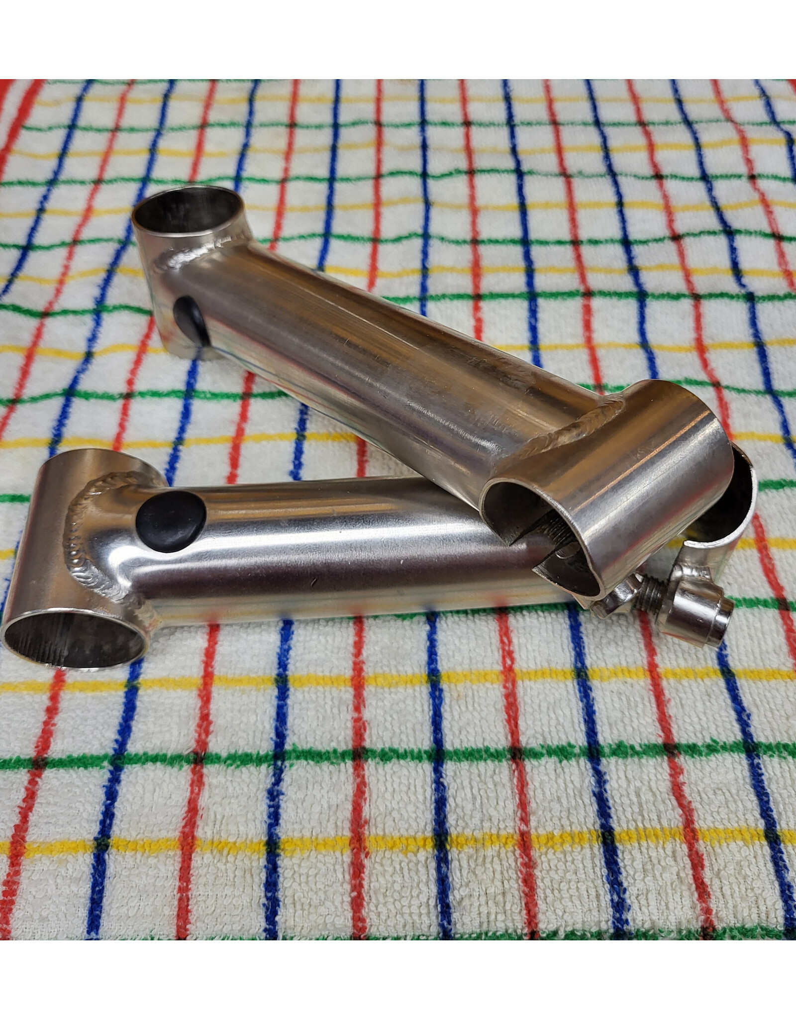 Steel Stem 1 1/8 Threadless 25.4mm Clamp 135mm Long Hidden Steerer Tube Clamp Silver