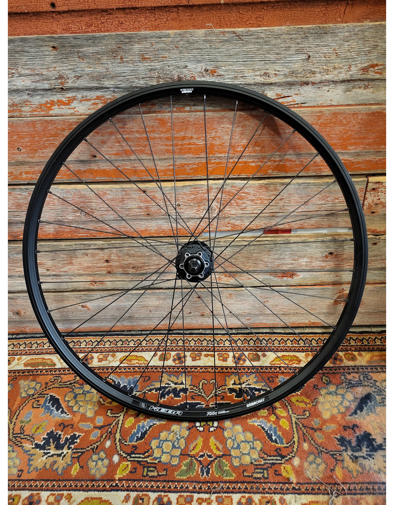 Natural Cycleworks Handbuilt Wheel 700c - Ambrosio Keba Disc- Deore M525A Front Black - Straight Gauge Spokes Black