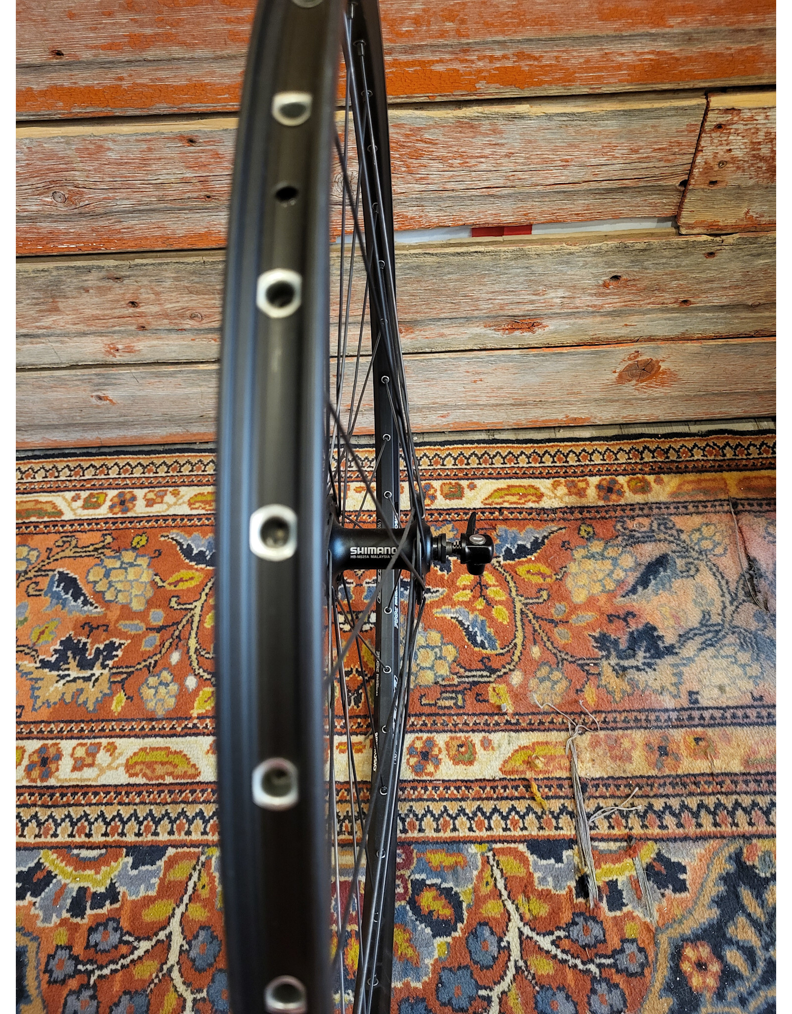 Natural Cycleworks Handbuilt Wheel 700c - Ambrosio Keba Disc- Deore M525A Front Black - Straight Gauge Spokes Black
