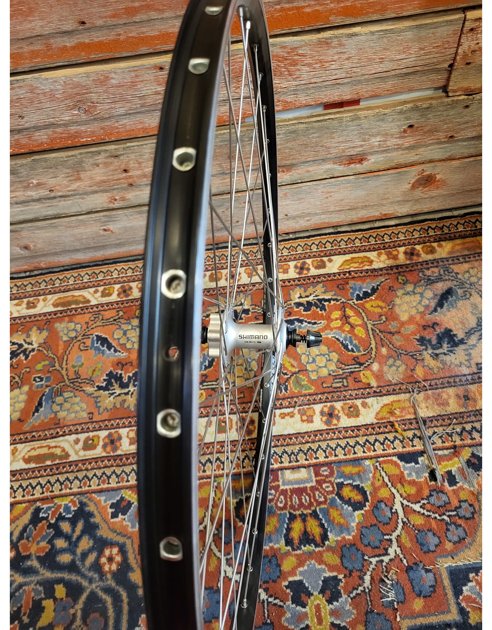 Natural Cycleworks HandBuilt Wheel 700c - Ambrosio Keba - Shimano Deore M475 Front Silver - Double Butted Silver Spokes