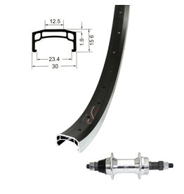 Damco Damco 650b / 27.5'' Rim Brake Rear Wheel Thread on Freewheel Nutted Axle