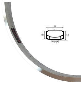 DAMCO - DOUBLE WALL rim, 24'', 30mm wide, 15.6 tall, cnc sidewall - silver