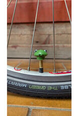 Green Frog Schrader Valve Caps Pair