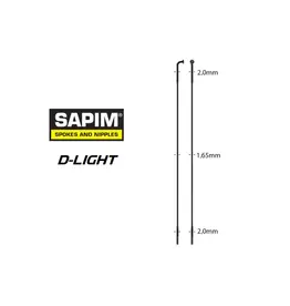 Sapim Sapim D-Light Spoke 272mm Double Butted, 2.0 / 1.65 / 2.0 J-Bend Black Single