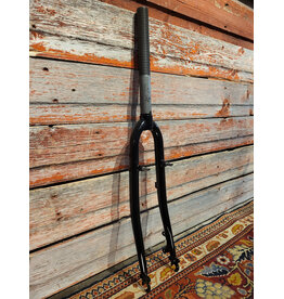 Generic 1 1/8" Threaded 700c Fork With Brake Posts Black 255mm Steerer