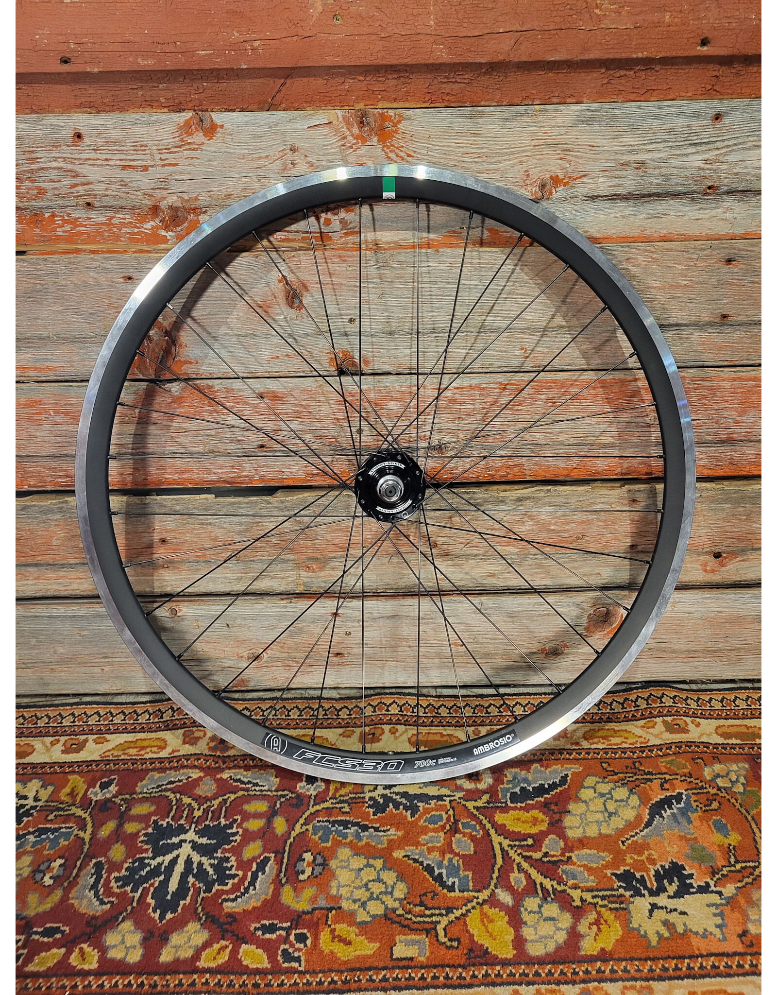 Natural Cycleworks Handbuilt Wheel 700c - Ambrosio FCS30 - Sturmey Archer Track Rear - Black Double Butted Spokes