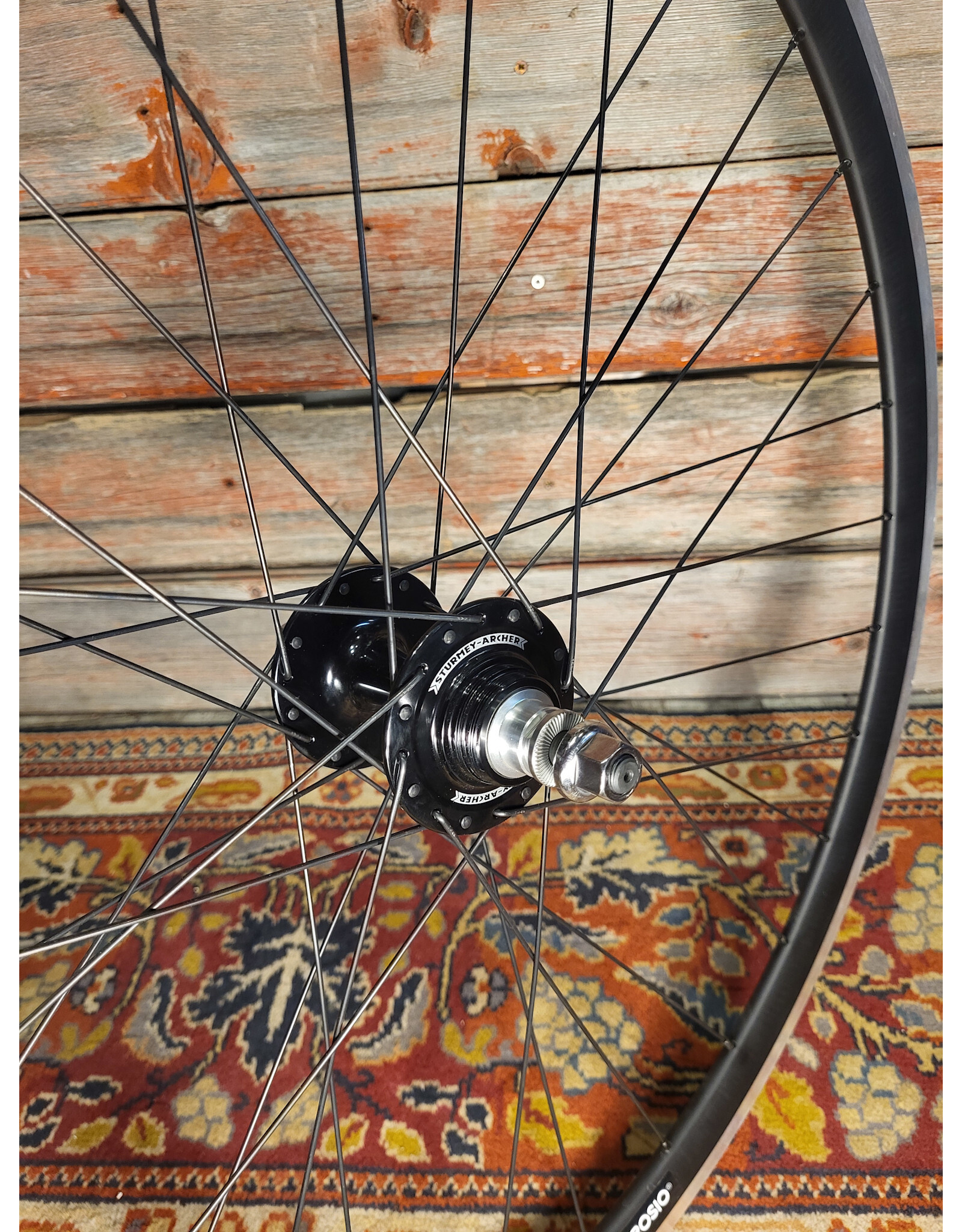 Natural Cycleworks Handbuilt Wheel 700c - Ambrosio FCS30 - Sturmey Archer Track Rear - Black Double Butted Spokes