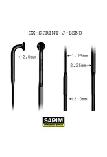 Sapim Sapim CX-Sprint Bladed Spoke Individual Black 310mm Blank (265mm-310mm)