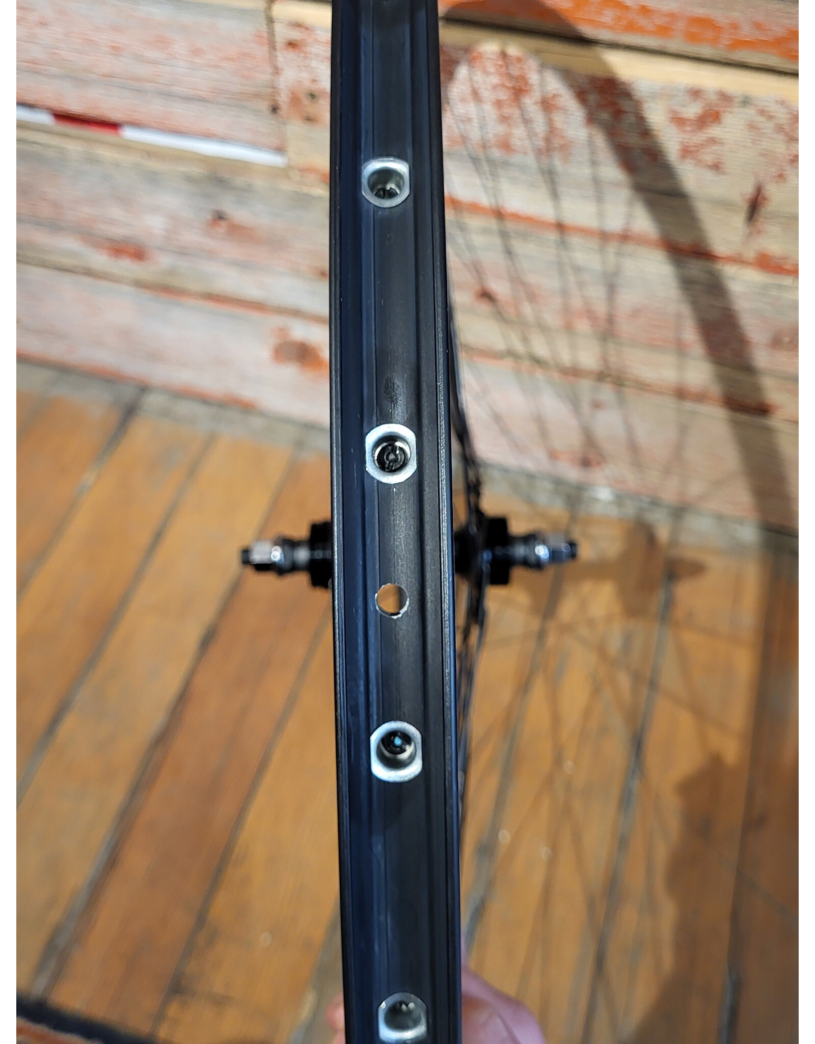 Natural Cycleworks Handbuilt Wheel 700c - Ambrosio Keba - Formula Track Rear - Black Straight Gauge Spokes