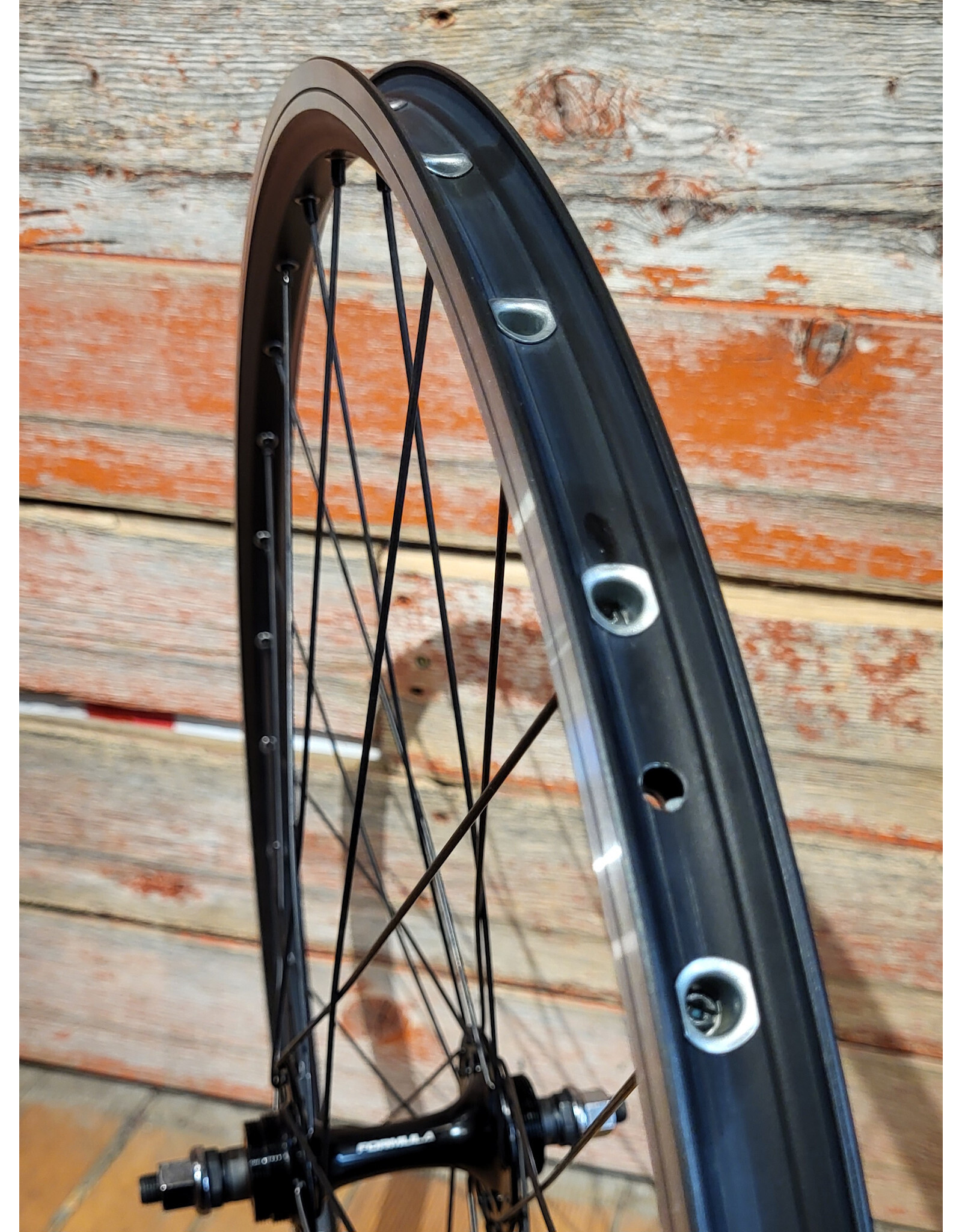 Natural Cycleworks Handbuilt Wheel 700c - Ambrosio Keba - Formula Track Rear - Black Straight Gauge Spokes